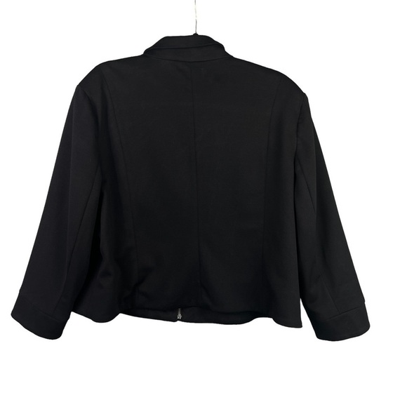 Chico's Black Jacket with Zipper Faux Leather Pockets Women's XL - Picture 2 of 9
